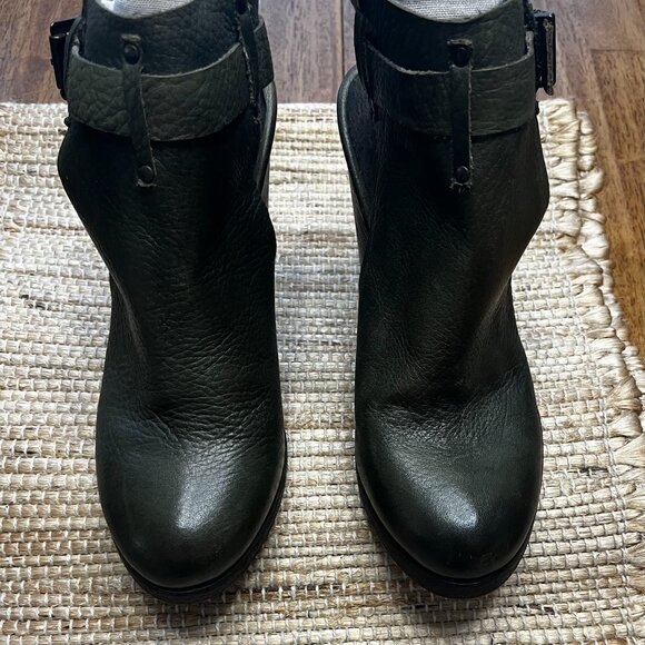 Free People Leather Buckle Booties/Mules Sz 40/9.5 - Picture 3 of 8